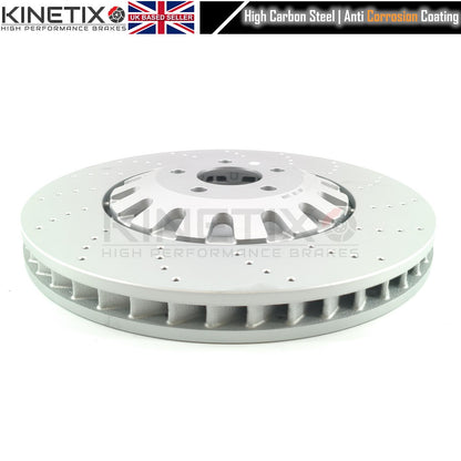 FOR AUDI E-TRON S6 S7 S8 SQ7 SQ8 CROSS DRILLED FRONT BRAKE DISCS PAIR 400mm