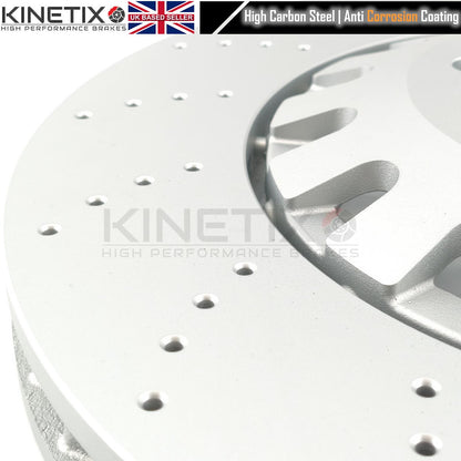 FOR AUDI S6 S7 S8 SQ7 SQ8 DRILLED FRONT BRAKE DISCS RACING PADS & SENSORS 400mm