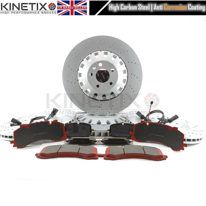 FOR AUDI E-TRON S6 S7 S8 SQ7 SQ8 CROSS DRILLED FRONT REAR BRAKE DISCS K44 CERAMIC RACING PADS 400mm 350mm