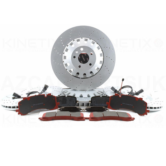 FOR AUDI E-TRON S6 S7 S8 SQ7 SQ8 CROSS DRILLED FRONT REAR BRAKE DISCS K44 CERAMIC RACING PADS 400mm 350mm