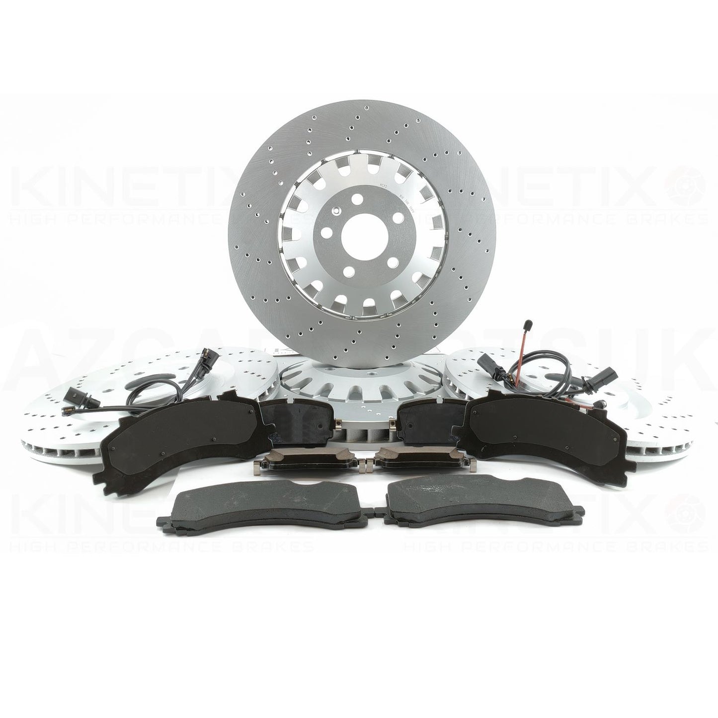 FOR AUDI E-TRON S6 S7 S8 SQ7 SQ8 CROSS DRILLED FRONT REAR BRAKE DISCS PADS SENSORS 400mm 350mm