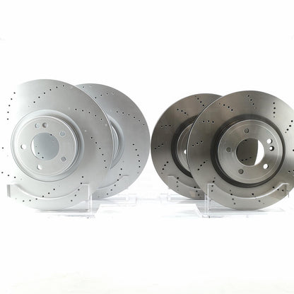 FOR MERCEDES G63 AMG 2018- FRONT REAR BRAKE DISCS TEXTAR PADS & WEAR WIRE SENSOR LEADS 400mm 370mm