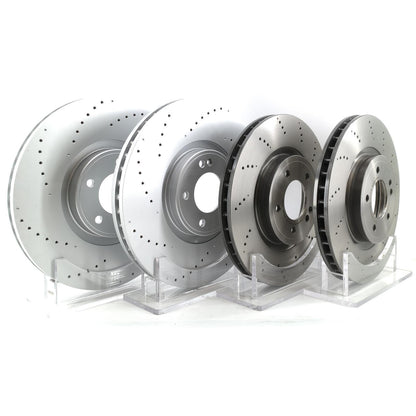FOR MERCEDES G63 AMG 2018- FRONT REAR BRAKE DISCS TEXTAR PADS & WEAR WIRE SENSOR LEADS 400mm 370mm
