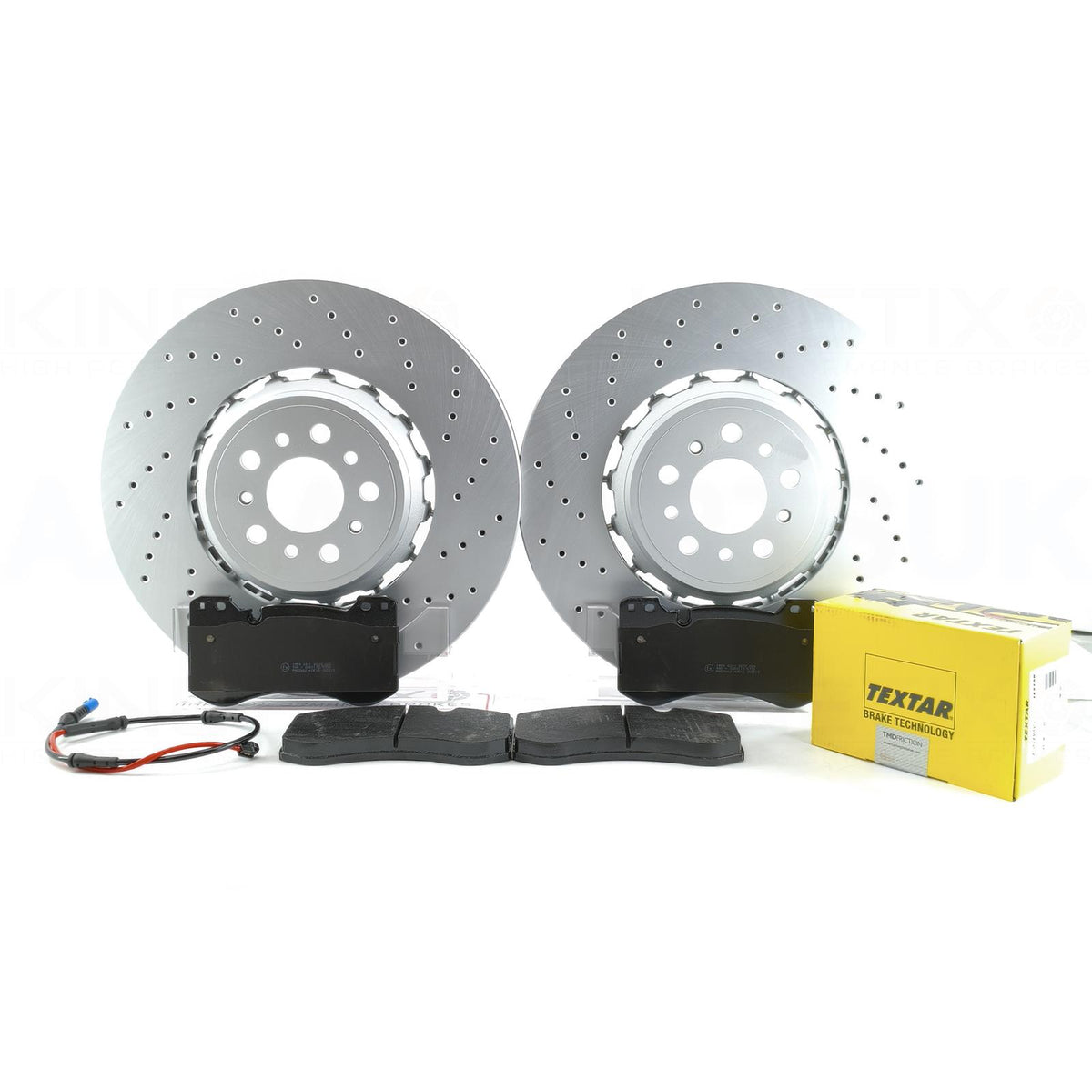 FOR BMW M2 G87 Competition 2022+ FRONT LEFT RIGHT DRILLED BRAKE DISCS TEXTAR PADS & WEAR WIRE SENSOR LEAD 380mm X 36mm 34108093709 | 34108093710 | 34107889661 | 34107889662
