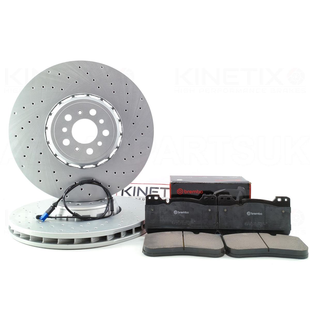 FOR BMW X5M X6M Competition F95 F96 DRILLED FRONT LEFT RIGHT BRAKE DISCS BREMBO PADS & WEAR WIRE SENSOR LEAD 395mm X 36mm 34 11 8 054 825 | 34 11 8 054 826 | 34118054825 | 34118054826