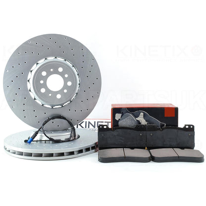 FOR BMW X5M X6M Competition F95 F96 DRILLED FRONT LEFT RIGHT BRAKE DISCS PADS & WEAR WIRE SENSOR LEAD 395mm X 36mm 34 11 8 054 825 | 34 11 8 054 826 | 34118054825 | 34118054826