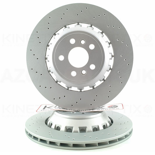 FOR BMW X3 M F97 X4 M F98 Competition CROSS DRILLED REAR LEFT RIGHT BRAKE DISCS PAIR 370mm