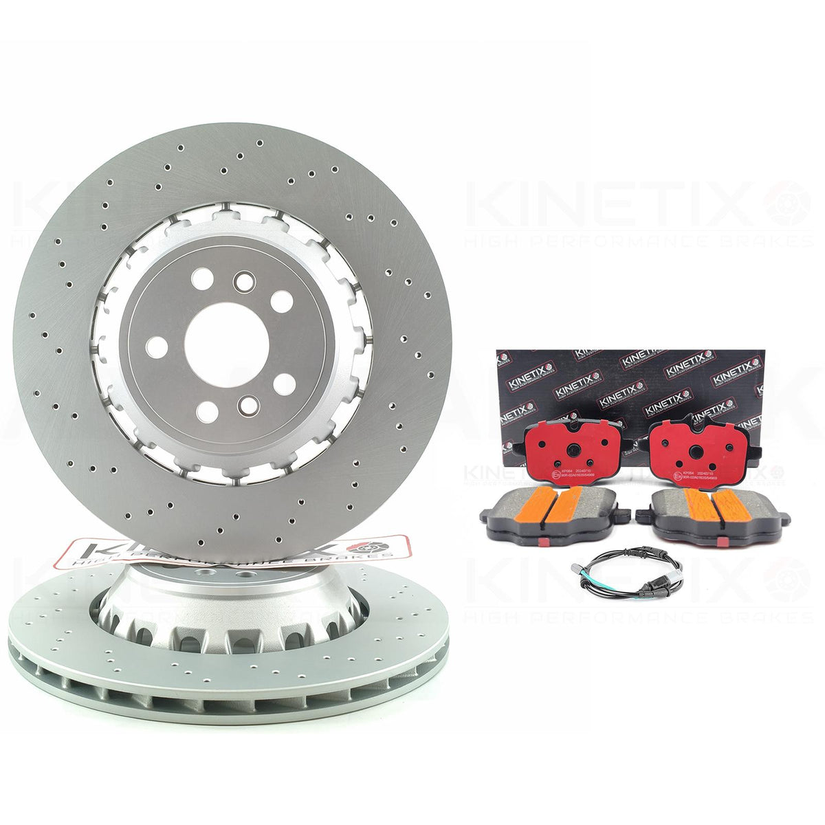 FOR BMW X3M F97 X4M F98 Competition DRILLED REAR BRAKE DISCS PADS SENSOR 370mm