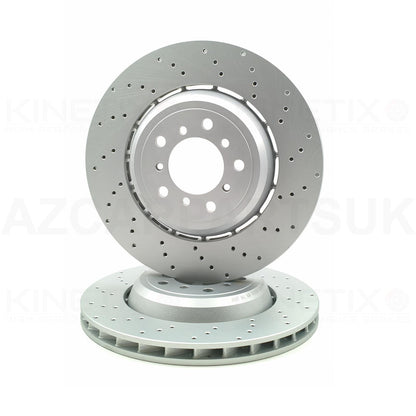 FOR BMW M3 E46 CSL Z4 M E85 E86 Z4M PERFORATED FRONT BRAKE DISCS 345mm X 28mm