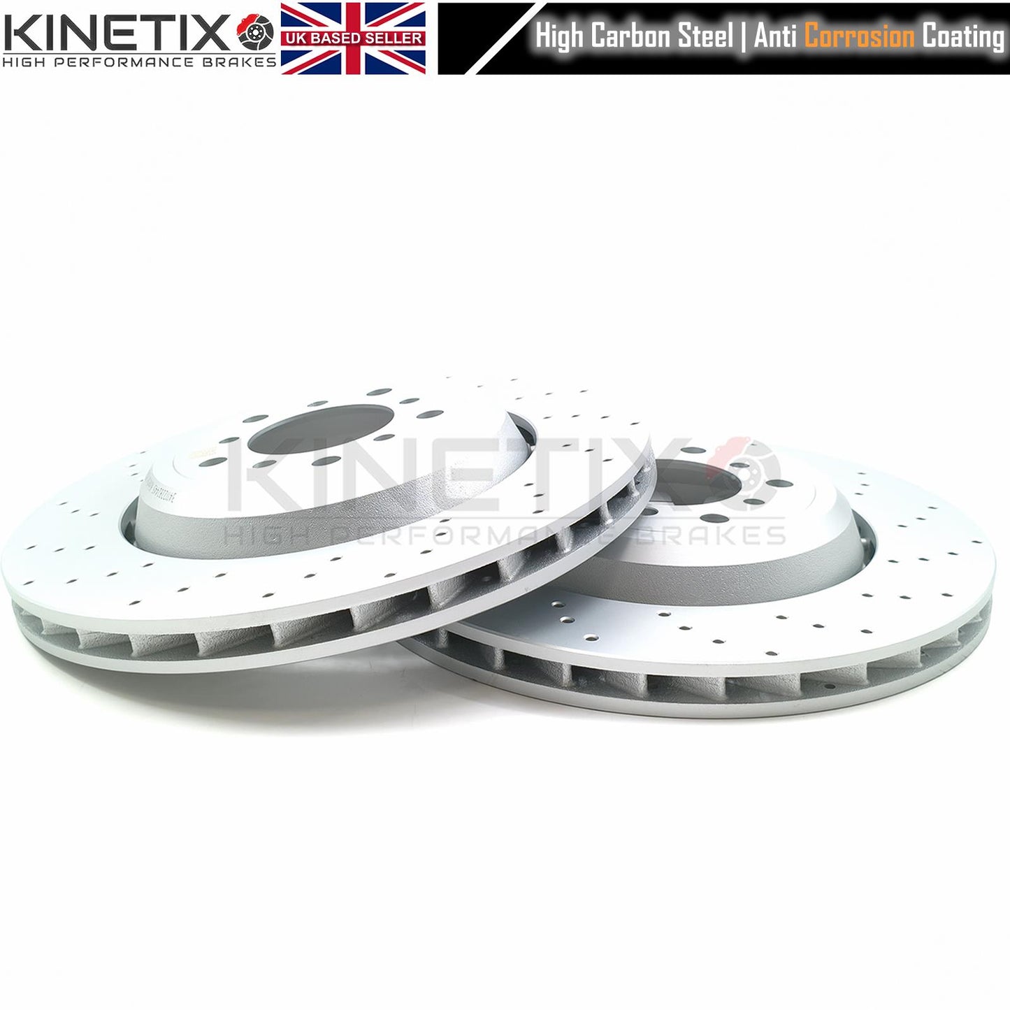 FOR BMW M3 E46 CSL Z4 M E85 E86 Z4M PERFORATED FRONT BRAKE DISCS 345mm X 28mm