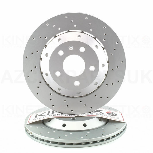 AUDI RS4 B7 (2006-2008) DRILLED REAR LEFT RIGHT BRAKE DISCS PAIR 324mm x 22mm 8E0615601AB | 8E0615602D | 8E0 615 601 AB | 8E0 615 602 D