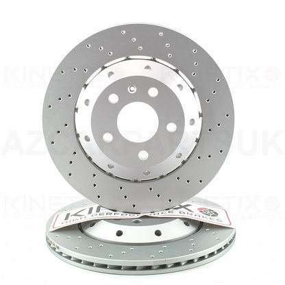 FOR AUDI RS4 B7 (06-08) CROSS DRILLED REAR BRAKE DISCS RACING PADS 324mm X 22mm
