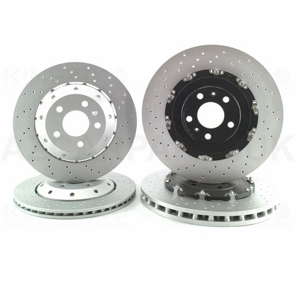 FOR AUDI RS4 B7 (06-08) DRILLED FRONT REAR BRAKE DISCS RACING PADS 365mm 324mm
