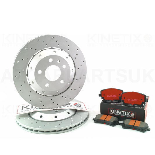 FOR AUDI RS4 4.2 V8 (2006-2008) B7 CROSS DRILLED REAR BRAKE DISCS & CERAMIC RACING PADS 324mm X 22mm 8E0 615 601 AB | 8E0 615 602 D 8E0615601AB | 8E0615602D