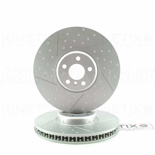 BMW 2/3/4/5/6/7/8 SERIES X3 X5 X6 X7 M SPORT PERFORMANCE DIMPLED GROOVED FRONT Bi-METALLIC FRONT BRAKE DISCS PAIR 374mm X 36mm