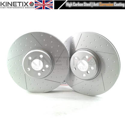 BMW 530e G31 M SPORT FRONT REAR BRAKE DISCS 374mm 345mm DIMPLE GROOVED