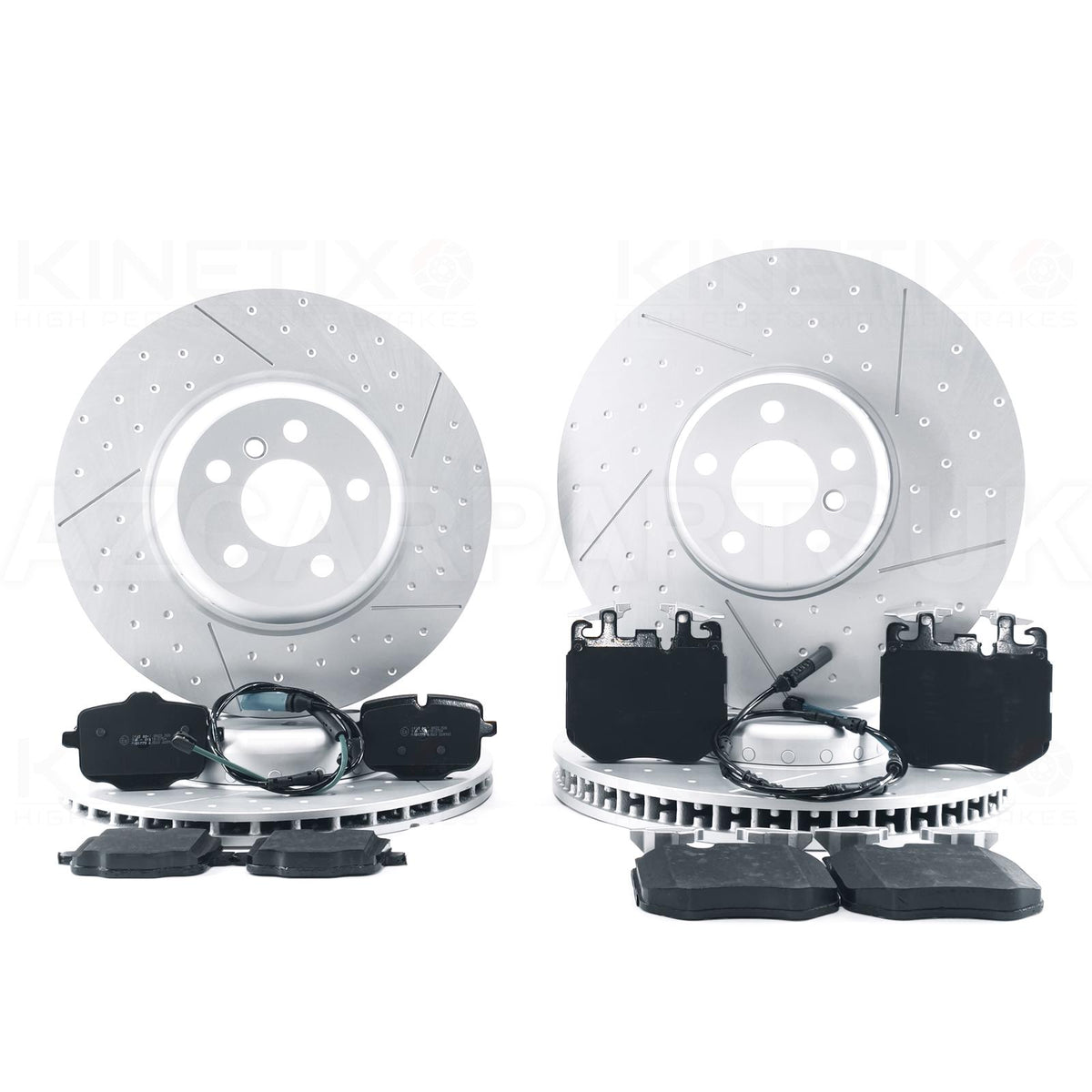 FOR BMW X3 X4 M40d M40i 30d M SPORT PERFORMANCE DIMPLED GROOVED FRONT REAR BRAKE DISCS PADS & WEAR WIRE SENSOR LEADS 374mm 345mm