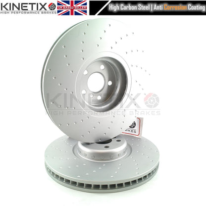 BMW X5 X6 X7 30d 40d M50d M50i M60i M SPORT M PERFORMANCE DIMPLED FRONT BRAKE DISCS BOSCH PADS & WEAR WIRE SENSOR LEAD 395mm X 36mm