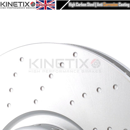 BMW X5 X6 X7 30d 40d M50d M50i M60i M SPORT M PERFORMANCE DIMPLED FRONT BRAKE DISCS BOSCH PADS & WEAR WIRE SENSOR LEAD 395mm X 36mm