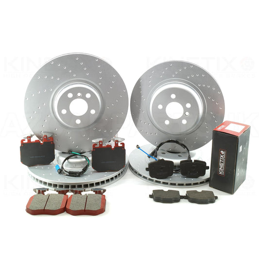 FOR BMW 840i G14 G15 G16 M SPORT DIMPLED FRONT REAR BRAKE DISCS PADS 395mm 370mm