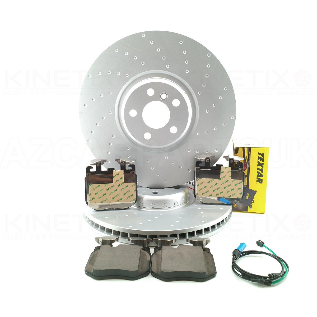 FOR BMW X5 X6 X7 M50d FRONT BRAKE DISCS TEXTAR PADS WEAR WIRE SENSOR 395mm
