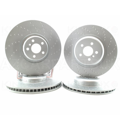 FOR BMW M 760i M 760Li G11 G12 DIMPLED FRONT REAR BRAKE DISCS PADS 395mm 370mm