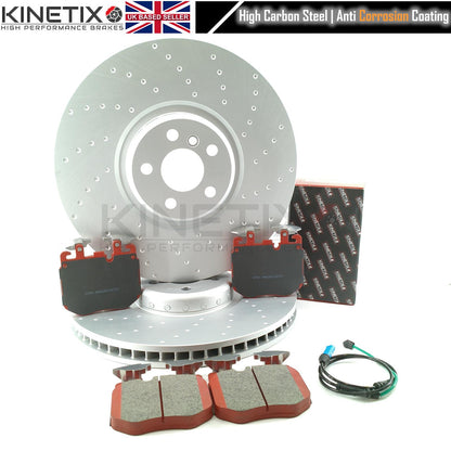 FITS BMW X5 45e G05 M SPORT FRONT BRAKE DISCS PERFORMANCE PADS SENSOR 395mm