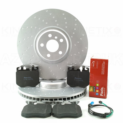 FOR BMW 745e 745Le G11 G12 M SPORT FRONT DIMPLE BRAKE DISCS APEC PADS WIRE 395mm
