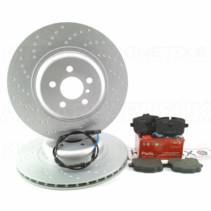 FOR BMW X5 50e G05 M SPORT REAR BRAKE DISCS APEC PADS SENSOR 370mm