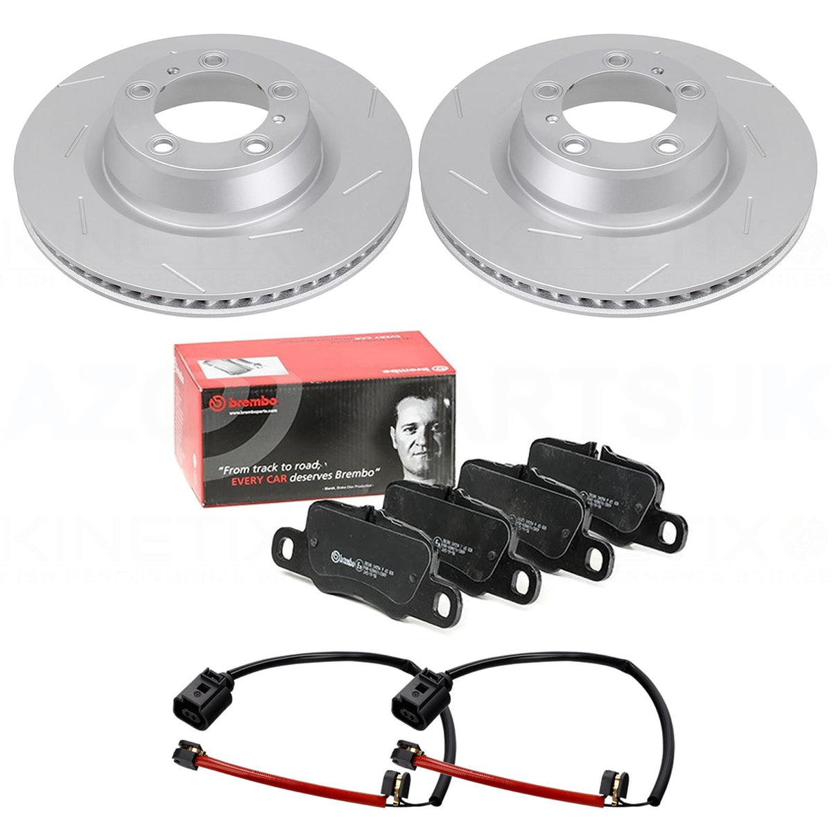 FOR PORSCHE PANAMERA 2.9 / 3.0 / 4.0 / GTS / Turbo S REAR BRAKE DISCS BREMBO PADS & WEAR WIRE SENSOR LEADS 365mm X 28mm