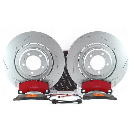 FOR PORSCHE PANAMERA 2.9 / 3.0 / 4.0 GTS / 4.0 S FRONT BRAKE DISCS CERAMIC RACING PADS & WEAR WIRE SENSOR LEADS 410mm X 38mm