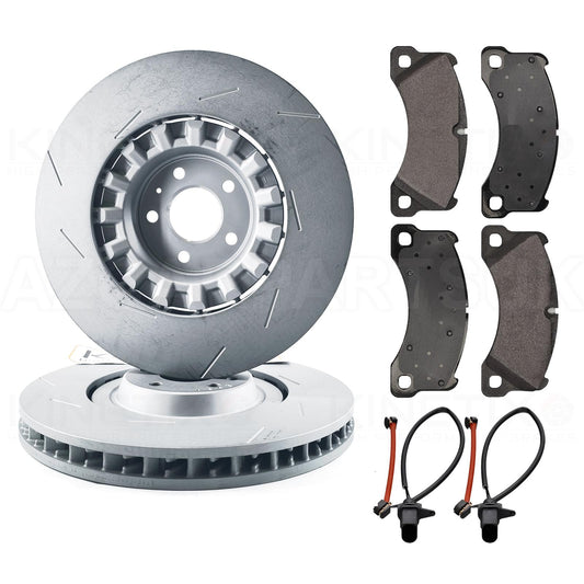 FOR PORSCHE MACAN 3.6 Turbo / 2.9 GTS Turbo FRONT BRAKE DISCS PADS & WEAR WIRE SENSOR LEADS 390mm X 38mm 95B615301P | 95B615301AF | 95B615302M | 95B615302AF