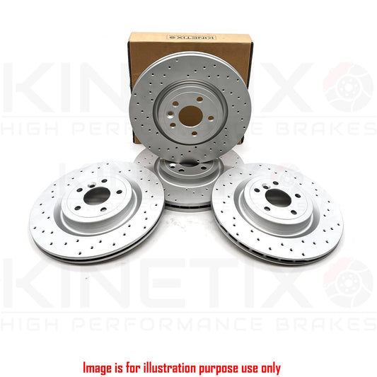 FOR RANGE ROVER SPORT SDV6 CROSS DRILLED FRONT REAR BRAKE DISCS 350mm 325mm 18-