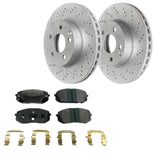 FOR HYUNDAI KONA TUCSON i30 CROSS DRILLED FRONT BRAKE DISCS PADS 305mm