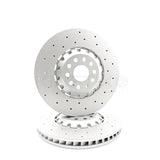 FOR VW GOLF R 2.0 R MK8 CROSS DRILLED FRONT REAR BRAKE DISCS PADS 357mm 310mm