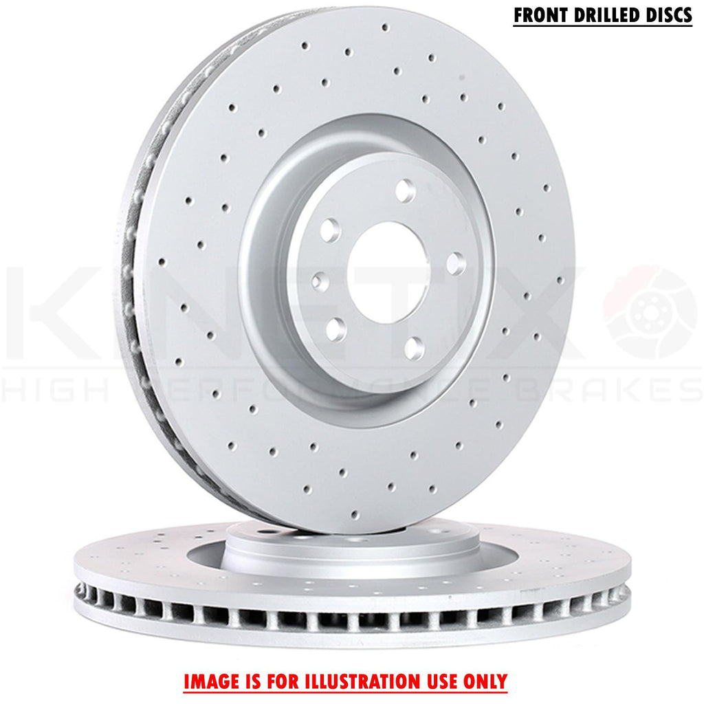 FOR ALFA ROMEO GIULIA STELVIO CROSS DRILLED FRONT BRAKE DISCS PAIR 330mm