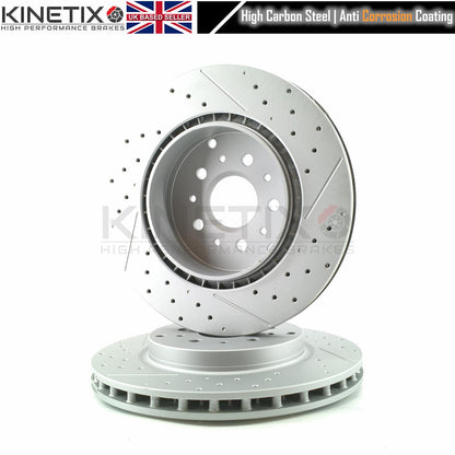 FOR MASERATI GRANTURISMO GRANCABRIO 4.7 V8 4.7 S FRONT REAR BRAKE DISCS PAIR 360mm 330mm KINETIX 257141 | 221253 | 228411
