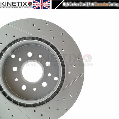 FOR MASERATI GRANTURISMO GRANCABRIO 4.7 V8 4.7 S FRONT REAR BRAKE DISCS PAIR 360mm 330mm KINETIX 257141 | 221253 | 228411