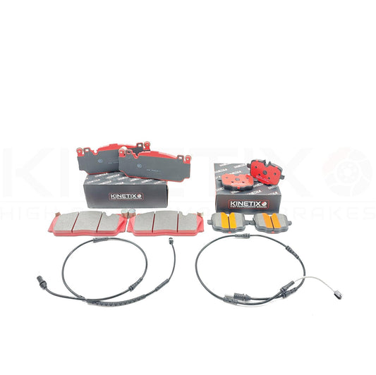 FOR BMW M5 F10 M6 F06 F12 F13 FRONT REAR KINETIX PERFORMANCE BRAKE PADS SENSORS
