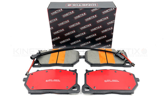 AUDI RS6 RS7 C8 RSQ8 4M RS Q8 RS5 B10 KINETIX PERFORMANCE CERAMIC RACING FRONT BRAKE PADS & WEAR WIRE SENSOR LEADS