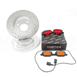 FOR FIAT ABARTH 500 595 695 DRILLED REAR BRAKE DISCS RACING PADS 240mm 51885456