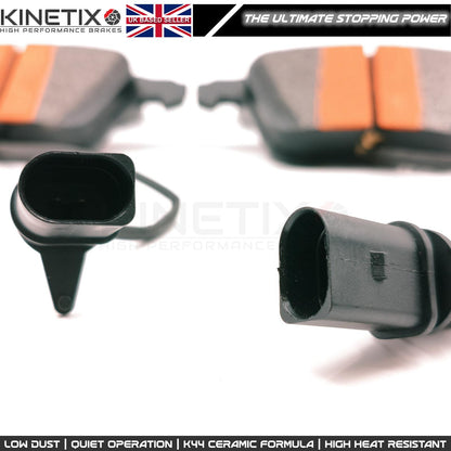 FOR SEAT LEON CUPRA R 2009-12 DRILLED FRONT BRAKE DISCS CERAMIC BRAKE PADS 345mm