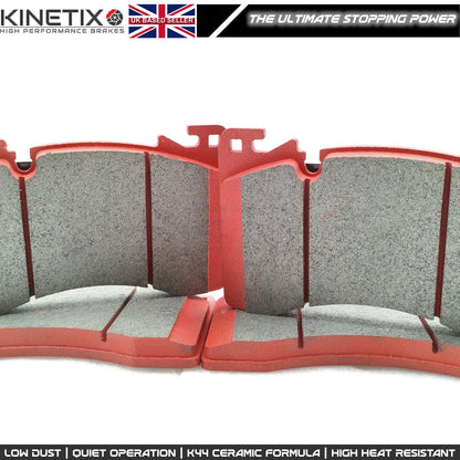 FOR RANGE ROVER P550e 23- CROSS DRILLED FRONT BRAKE DISCS CERAMIC RACING PADS & WEAR WIRE SENSOR LEAD 380mm LR153518 / LR157388
