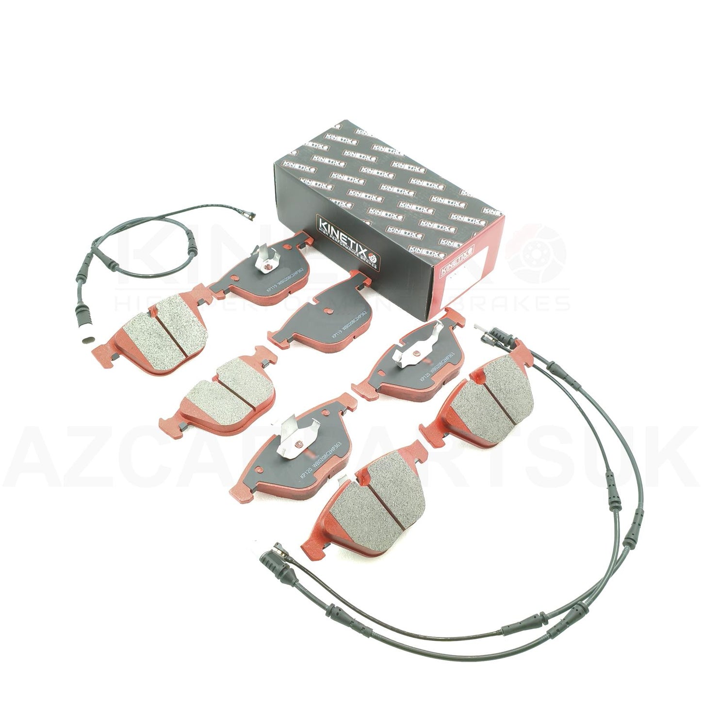 FOR BMW 1M E82 M3 E90 E92 E93 FRONT REAR CERAMIC RACING PERFORMANCE RED BRAKE PADS & WEAR SENSOR LEAD WIRES
