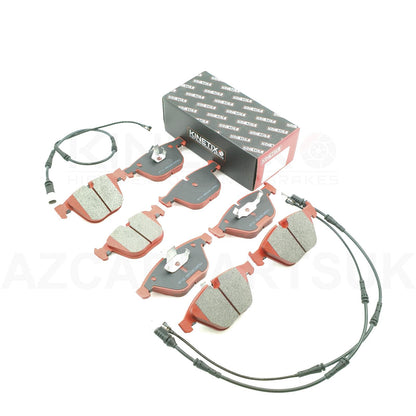 FOR BMW 1M E82 M3 E90 E92 E93 FRONT REAR CERAMIC RACING PERFORMANCE RED BRAKE PADS & WEAR SENSOR LEAD WIRES