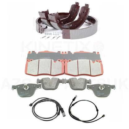 FOR BMW X5M F85 X6M F86 4.4 V8 FRONT REAR BRAKE PADS WEAR WIRE SENSOR LEAD PARKING HANDBRAKE SHOES SET & FITTING KIT
