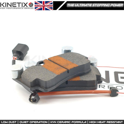 FOR VW TOUAREG 6.0 W12 2004 - 2010 FRONT REAR BRAKE PADS & SENSOR WIRES