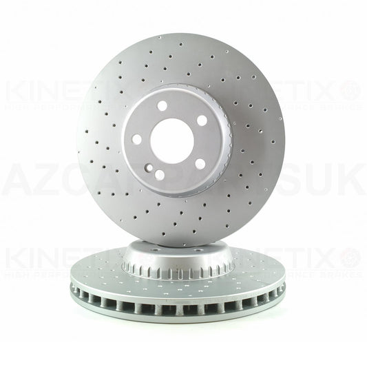 FOR MERCEDES C350e AMG 205 BONDED DRILLED FRONT BRAKE DISCS PAIR 342mm COATED