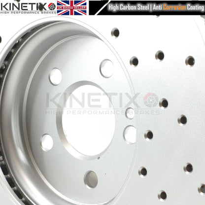 FOR MERCEDES A35 AMG 2018+ DRILLED FRONT BRAKE DISCS BREMBO PADS & WEAR WIRE SENSOR LEAD 350mm