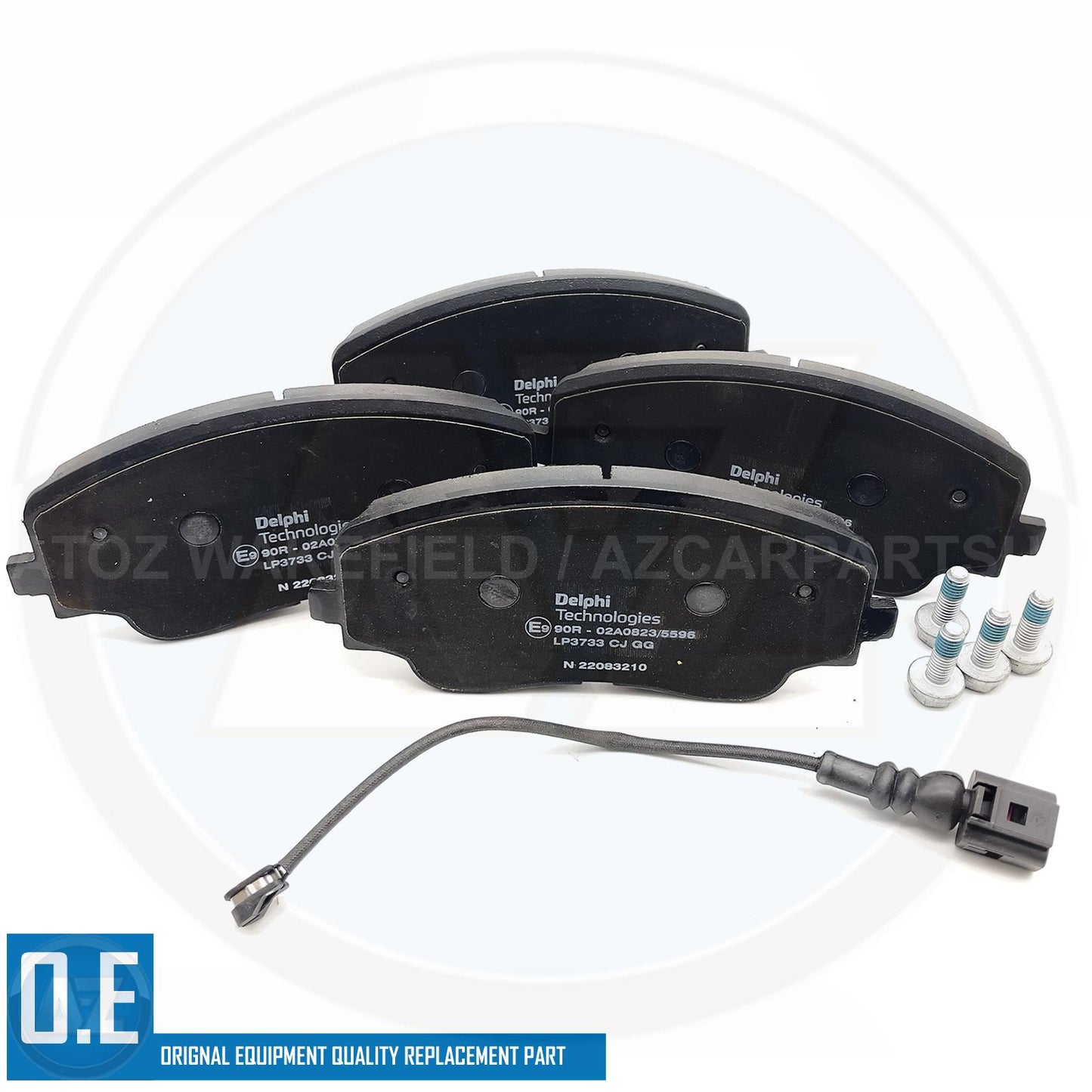 FOR VW GOLF R GTI CLUBSPORT MK8/8.5 DELPHI FRONT BRAKE PADS SET & WEAR SENSOR